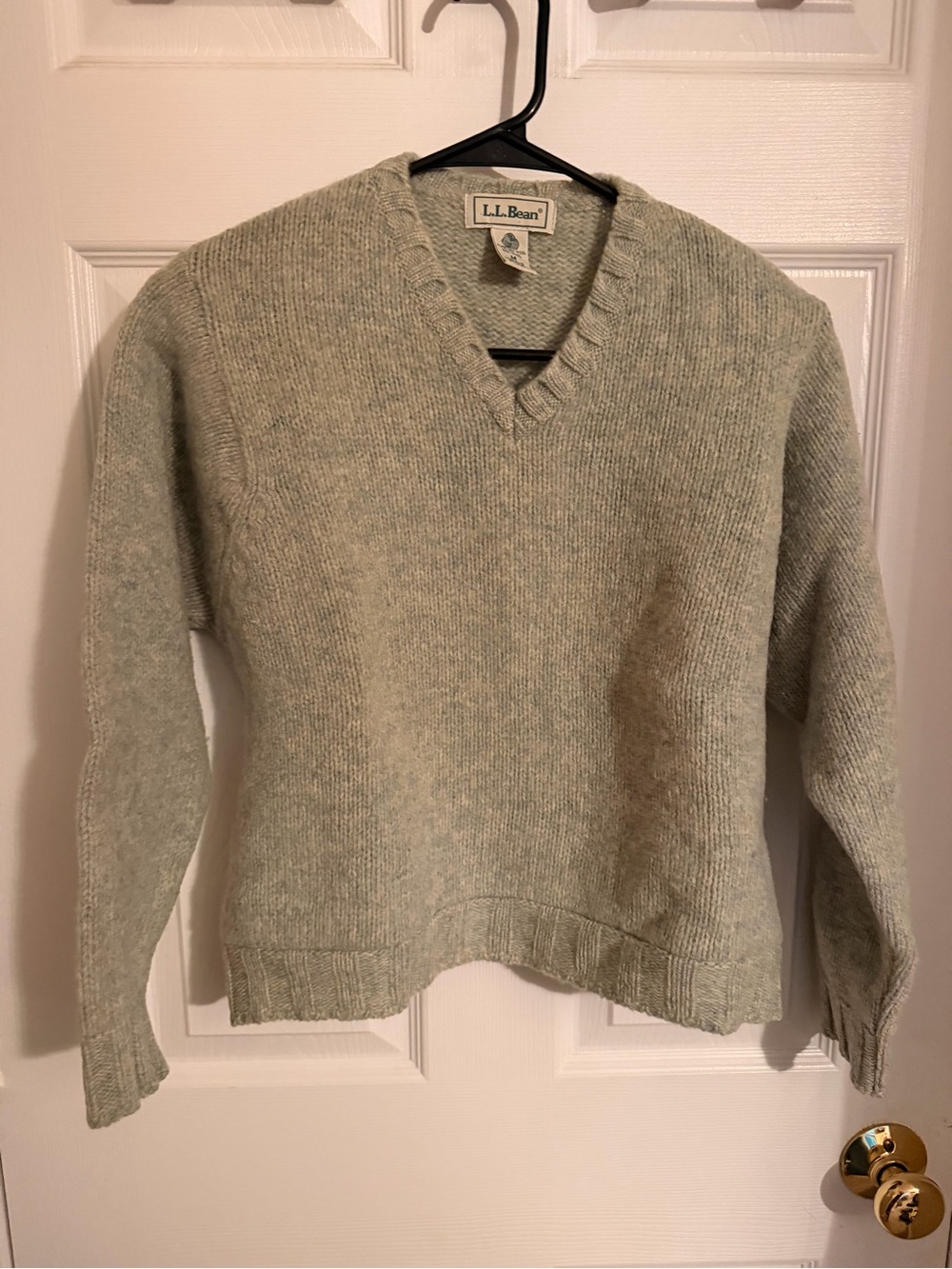 L.L. Bean Women's V-Neck Sweater in Sage Green